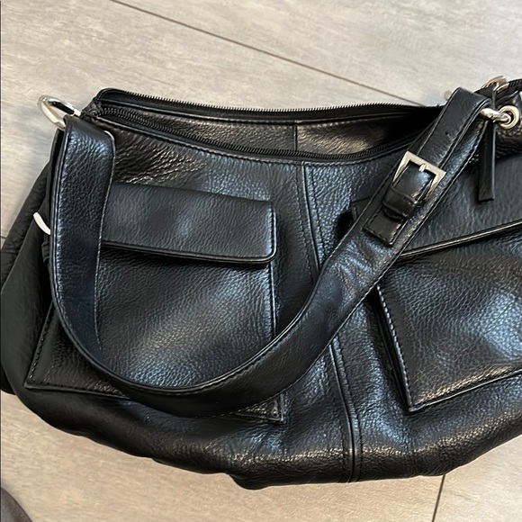 DEREK ALEXANDER Black Vintage Leather Shoulder Bag Mint Condition - Picture 10 of 16